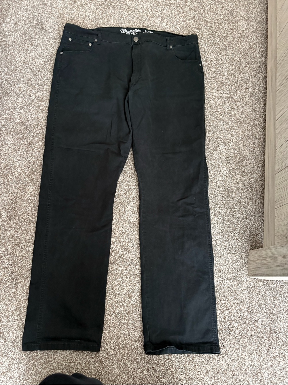 Wrangler Retro Slim Straight Black Jeans